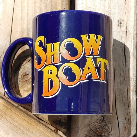 Vintage SHOW BOAT The Musical MUG Cobalt Blue - Picture 2 of 4